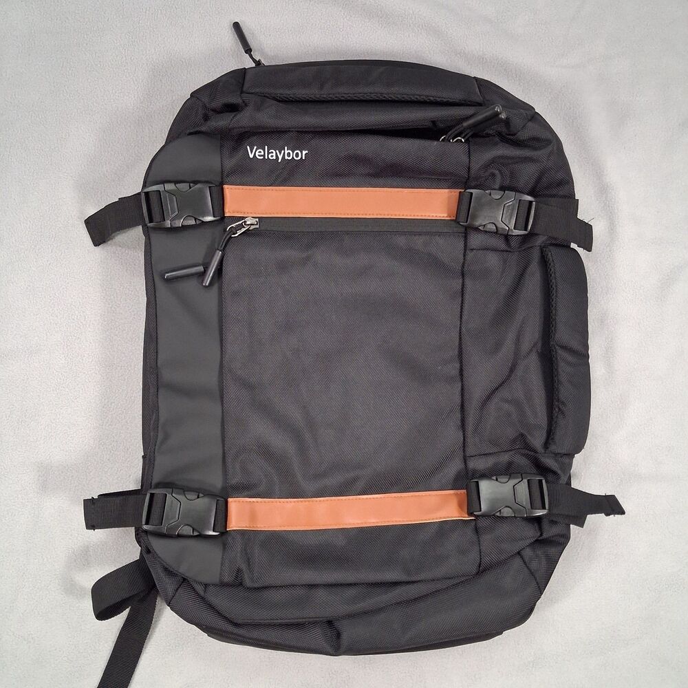 Velaybor 42L Travel Backpack Carry On Laptop Bag Black Preowned